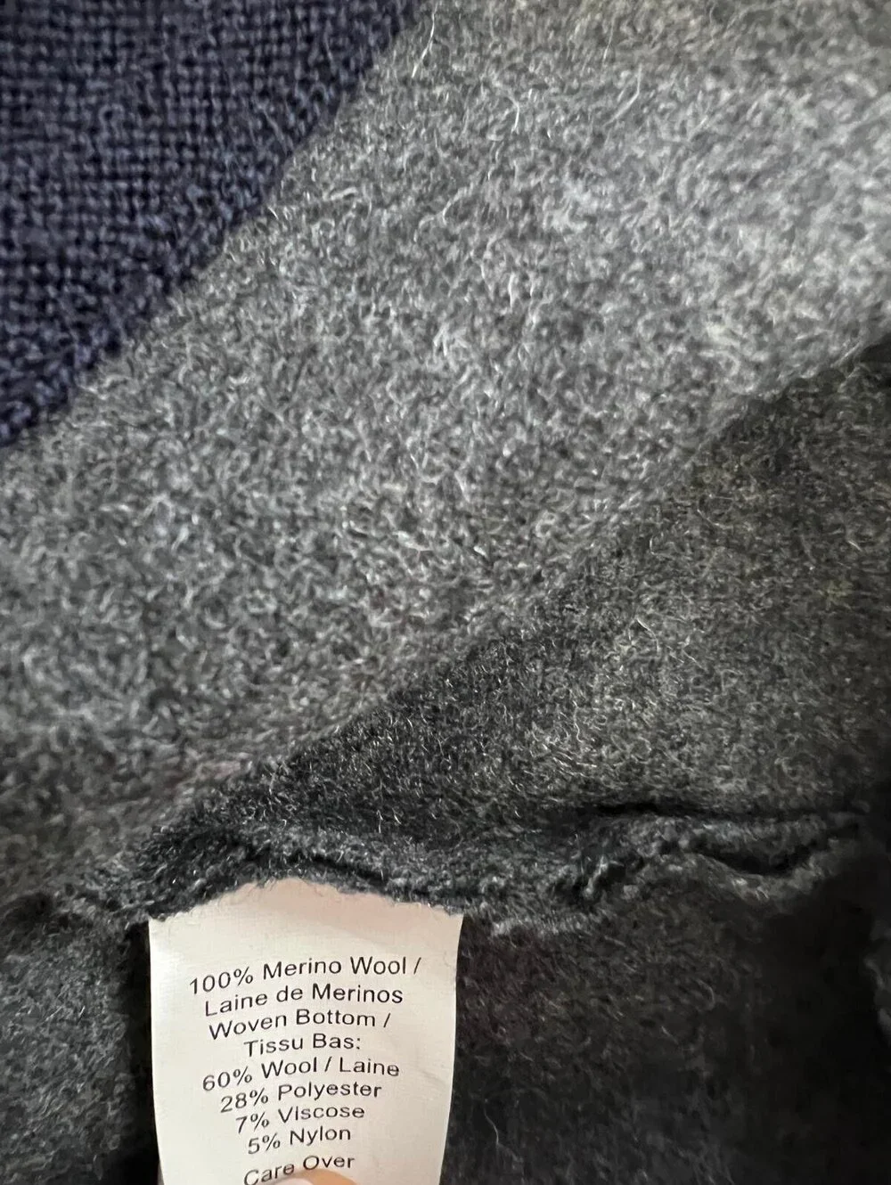 J.Crew Navy and Gray Zip-Up Sweater Small Casual